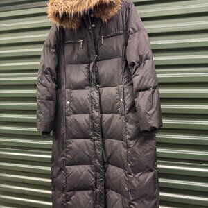 Michael Kors Black Down Hooded Full Zip Puffer Coat XL